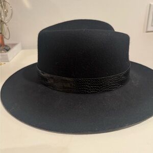 rag & bone Black Wide-Brim Hat